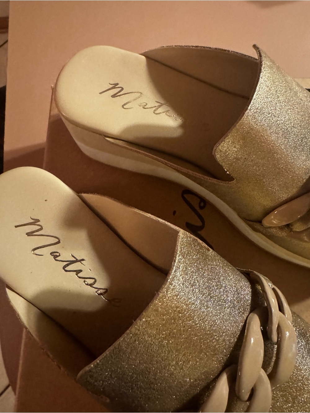 Matisse Gold Chain-Trim Platform Slide - Picture 6 of 6